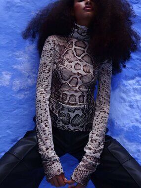 Rat & Boa Sole Top Snakeskin Knit Sheer Cele Style